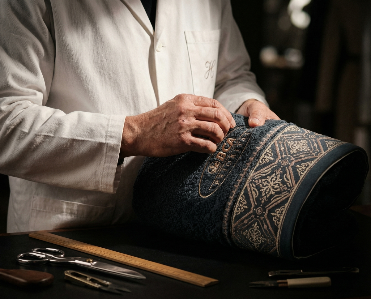 Embroidered towel Alex & Sisca